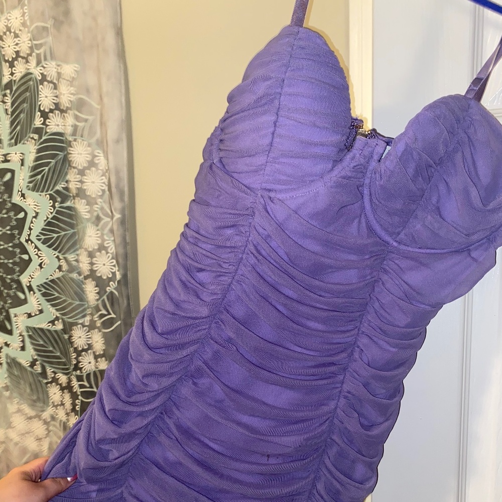 NWOT Fashion Nova purple mesh dress size 1X